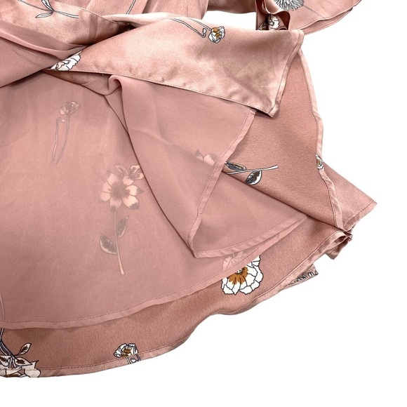 Astr the Label Fiona Floral Wrapped Bow tie Waist Midi Dress Dusty Pink Size S - Picture 6 of 8